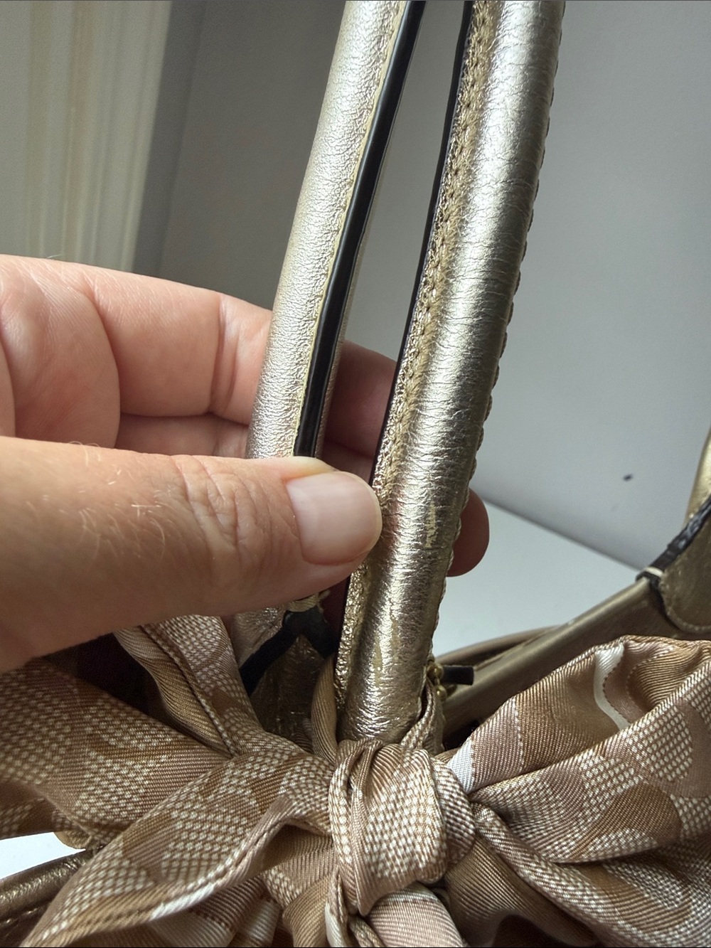 Coach Bleecker Tan Canvas Signature Tote with Floral Appliqués and Gold Handles - Picture 15 of 15
